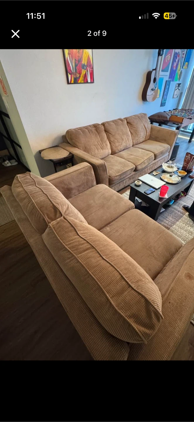 Corduroy Sofa - Brown - photo 4