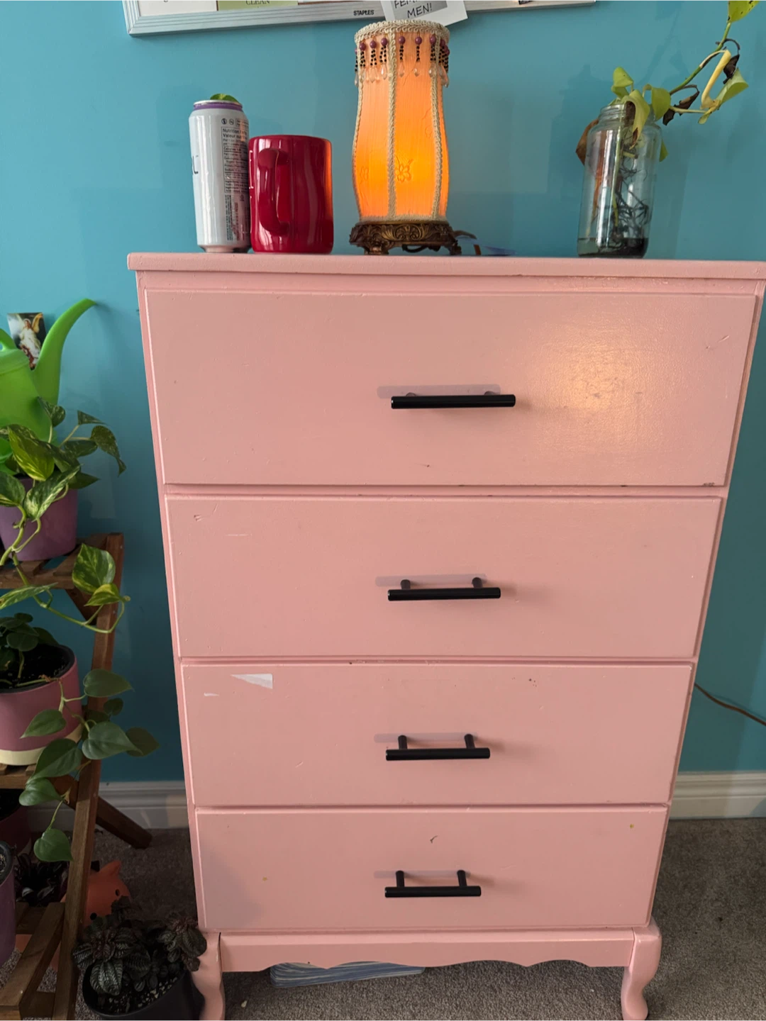 Pink 4-Drawer Dresser