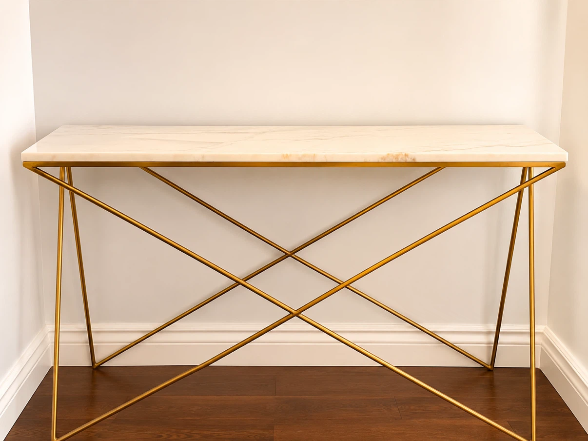 Marble Top Console Table with Gold Base structube