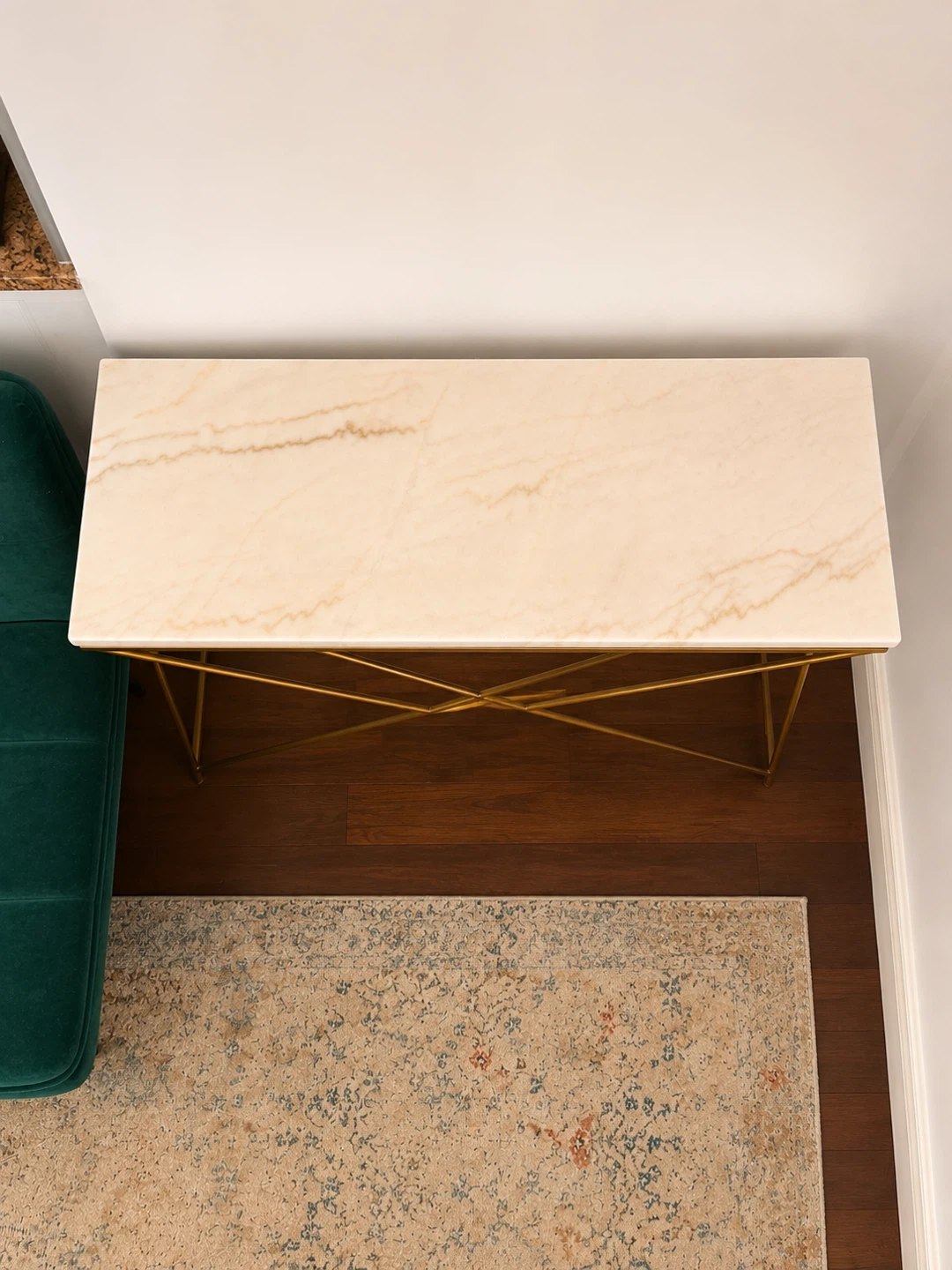 Marble Top Console Table with Gold Base structube - photo 2