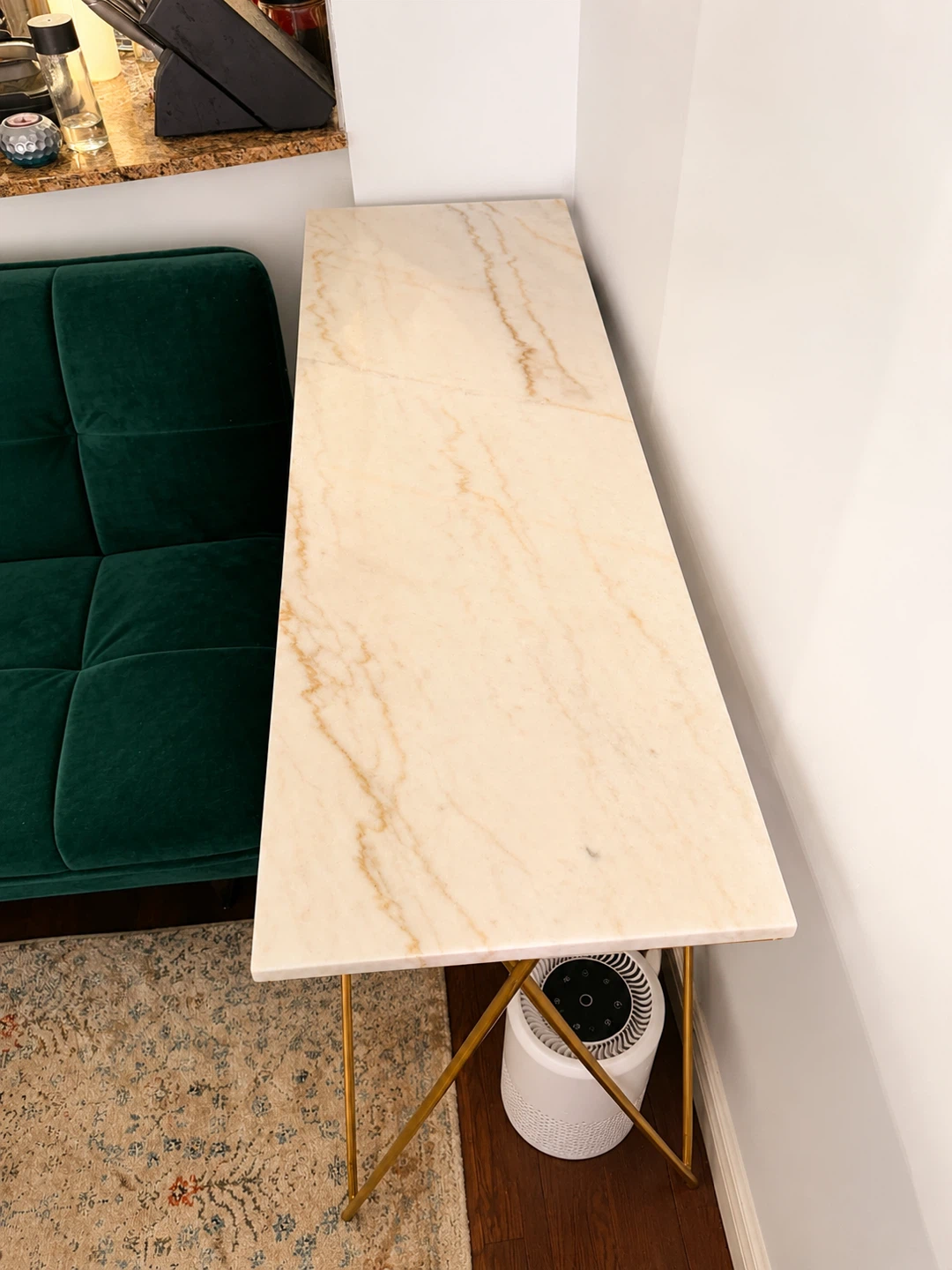 Marble Top Console Table with Gold Base structube - photo 3