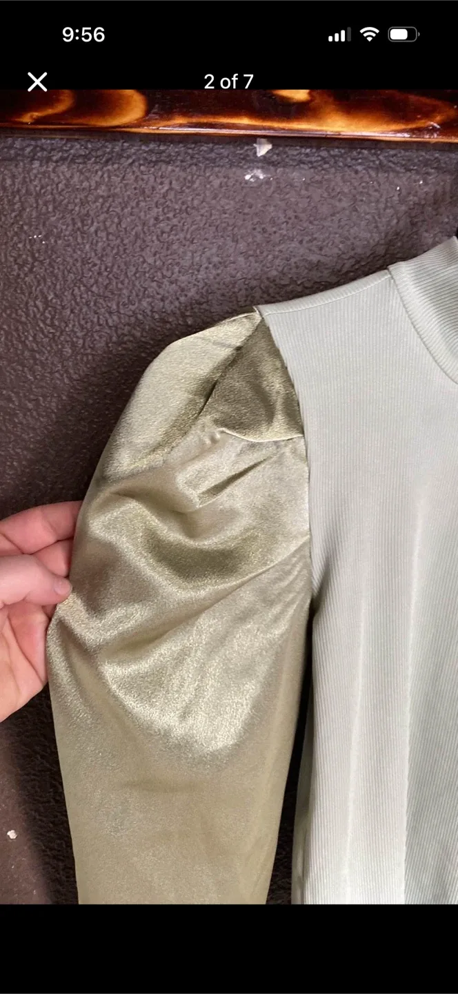 Shein Puff Shoulder Long sleeve Shirt With Mock Neck - photo 2