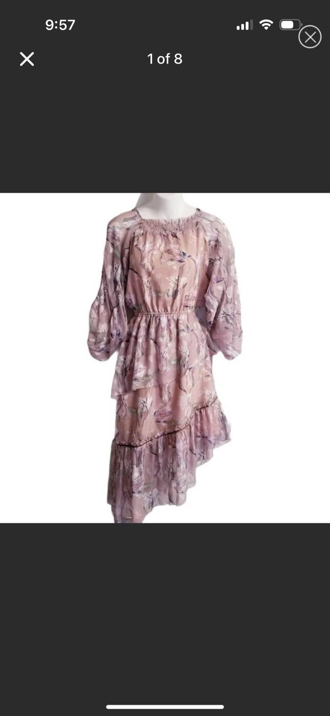 Foxiedox Lilac Ruched Tiered Chiffon Dress - photo 2