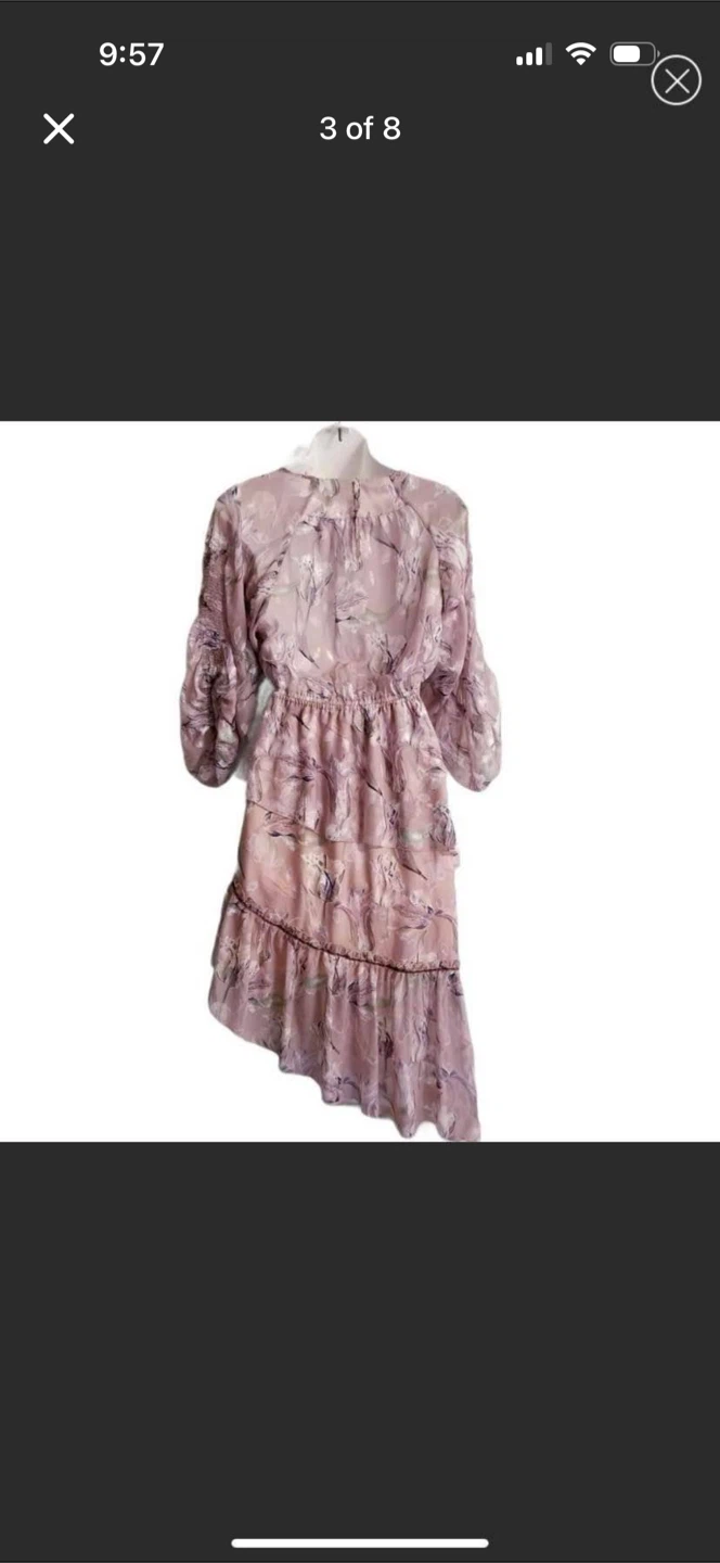 Foxiedox Lilac Ruched Tiered Chiffon Dress - photo 3
