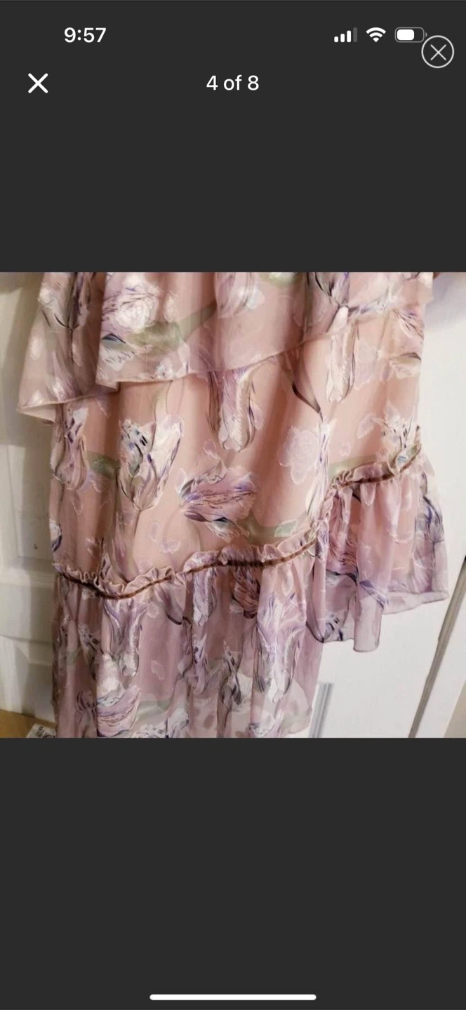 Foxiedox Lilac Ruched Tiered Chiffon Dress - photo 5