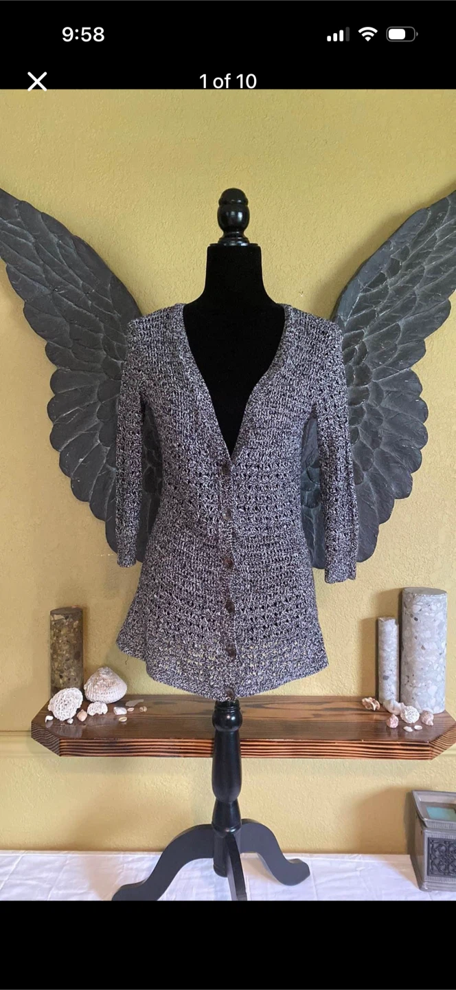 DKNY Knit Button Up Cardigan