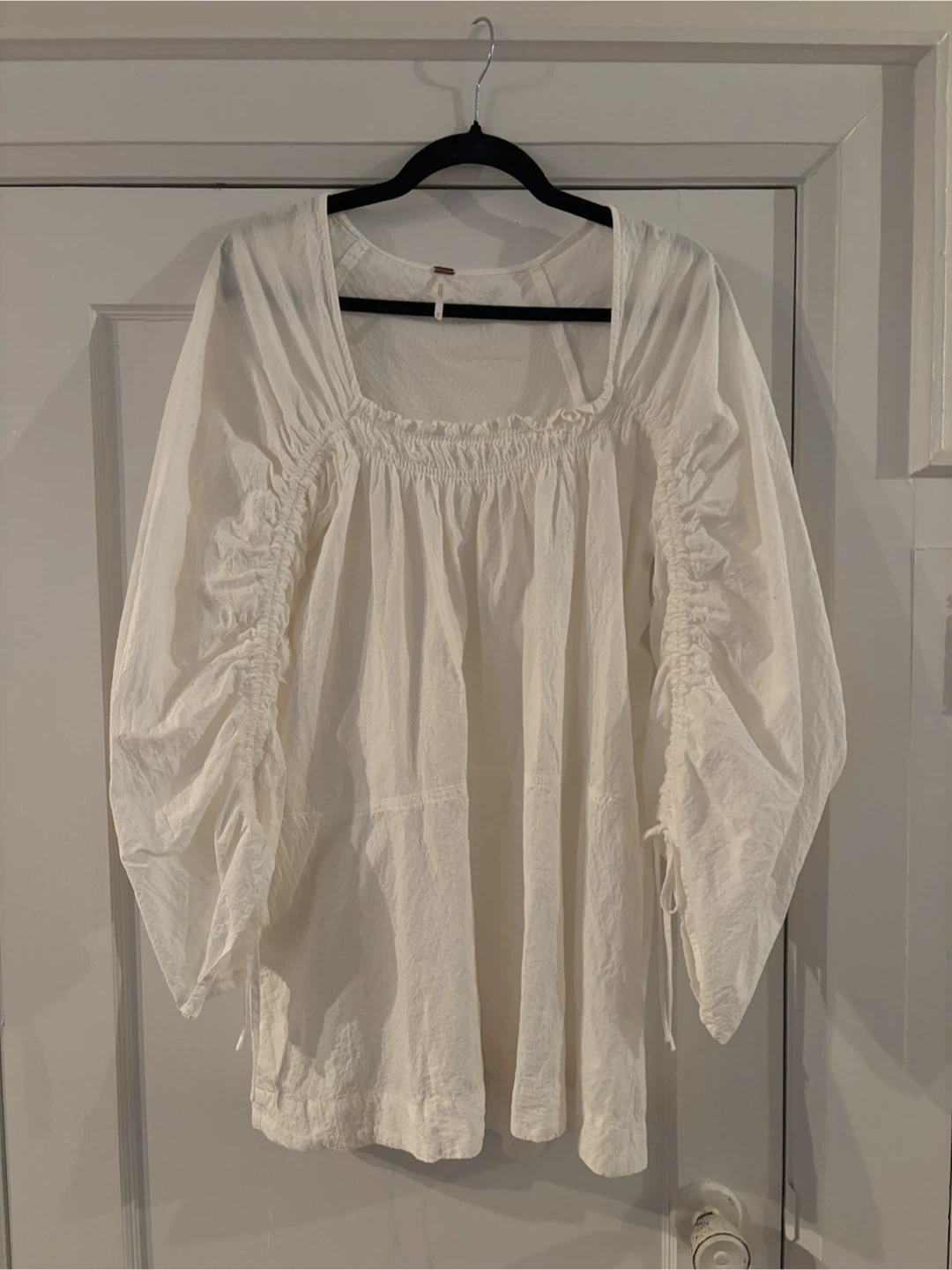 Free People White Square Neck Baydoll dress with pockets