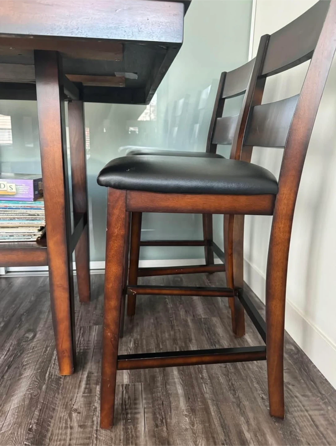 Dark Wood Counter Height Dining Set with 4 Chairs - photo 5