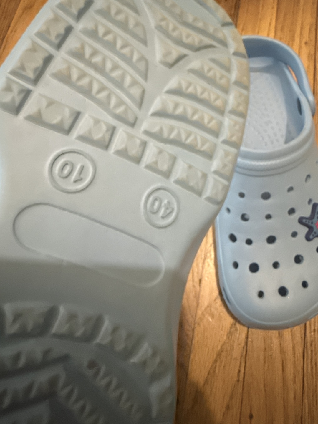 Light Blue Crocs with Starfish Charm - Size 10 (40) - photo 2
