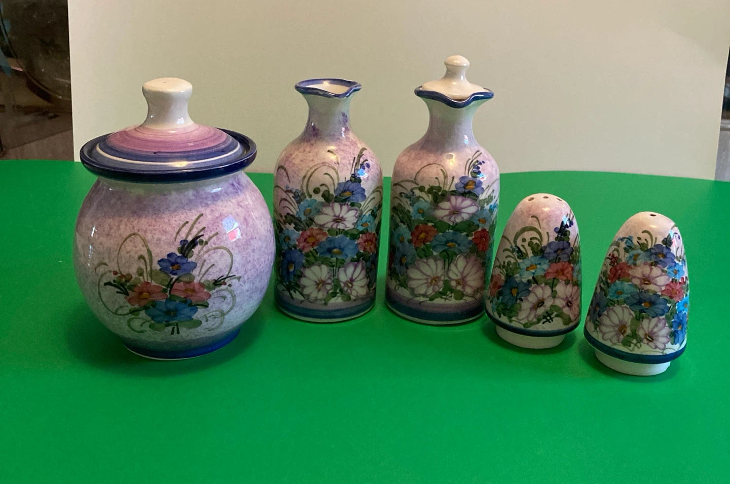 Handmade & Painted Condiment set