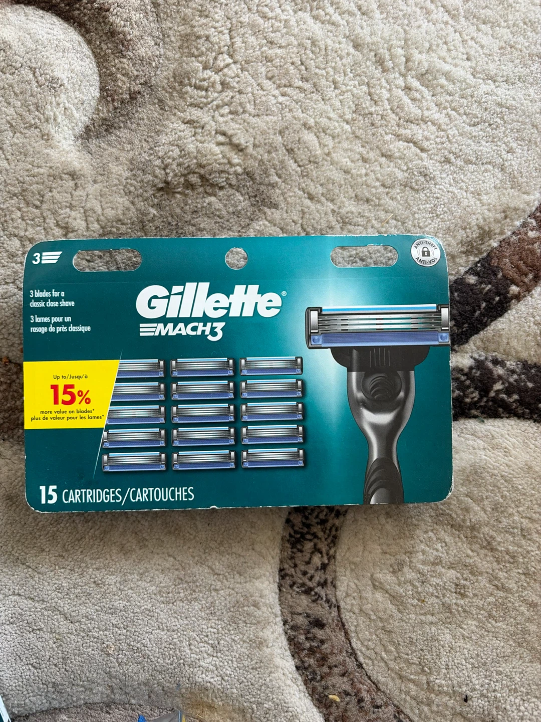 Gillette MACH3 Razor Blade Cartridges - 15 Count