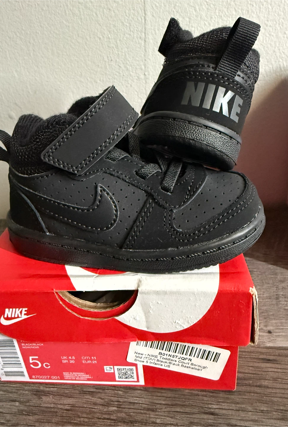 Nike Court Borough Mid (TDV) Toddler Shoes - Black 5c - photo 4