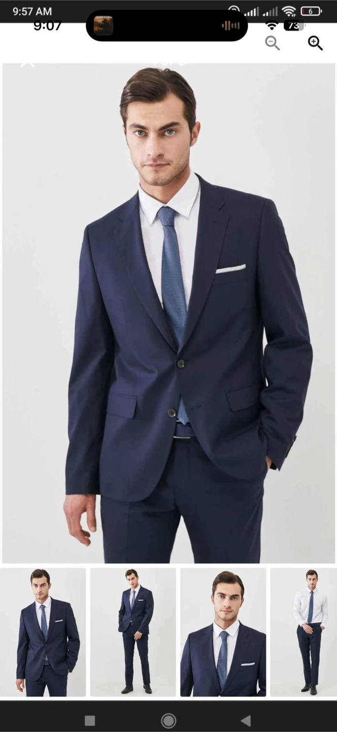 AltinYildiz Men's Navy Suit