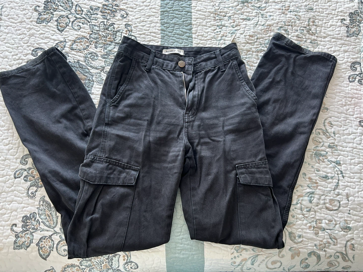 Pull & Bear Black Cargo pants
