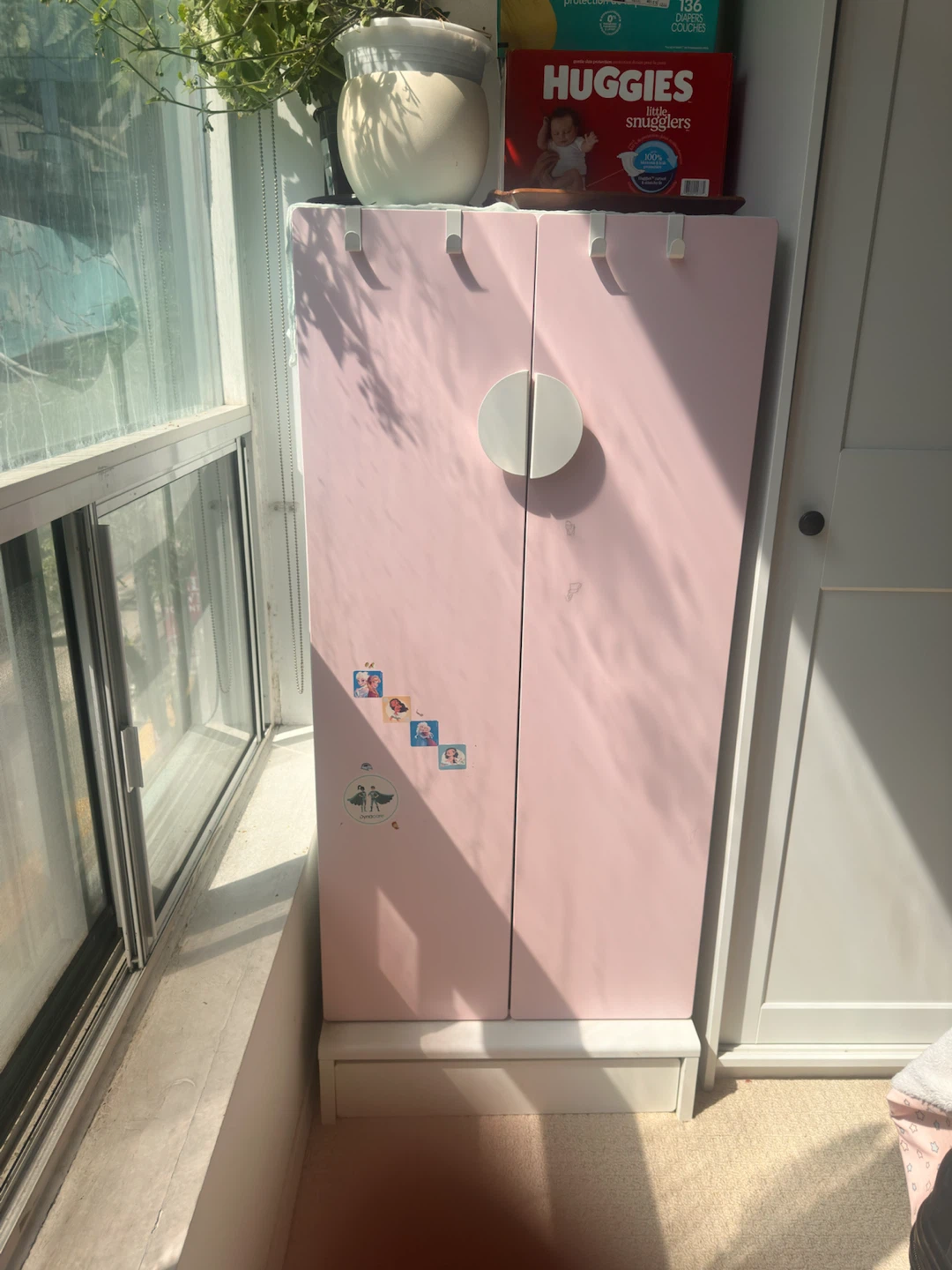 Pink Two-Door Wardrobe IKEA