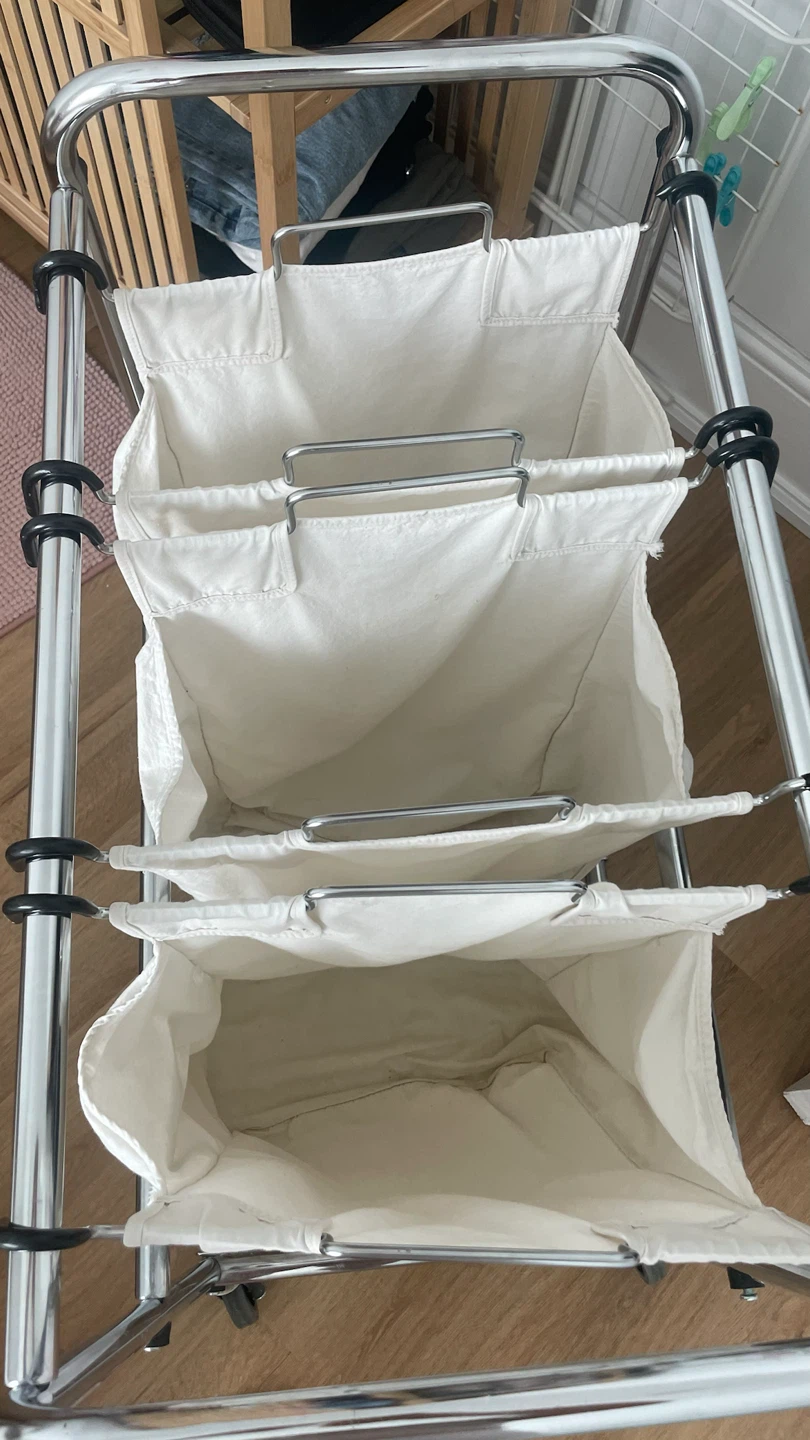 3-Bag Laundry Sorter Cart on Wheels - photo 3