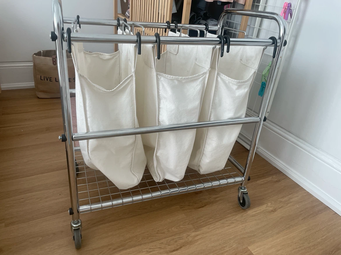 3-Bag Laundry Sorter Cart on Wheels - photo 4