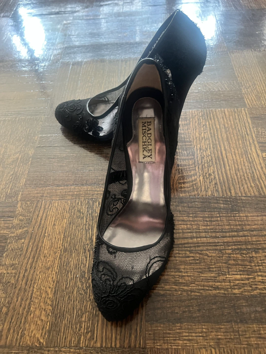 Badgley Mischka Black Lace Heels - Size 8M