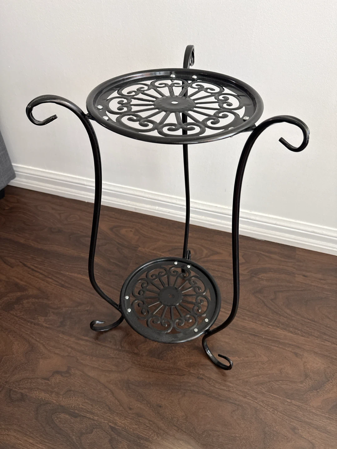 Black Metal 2-Tier Plant Stand - photo 2