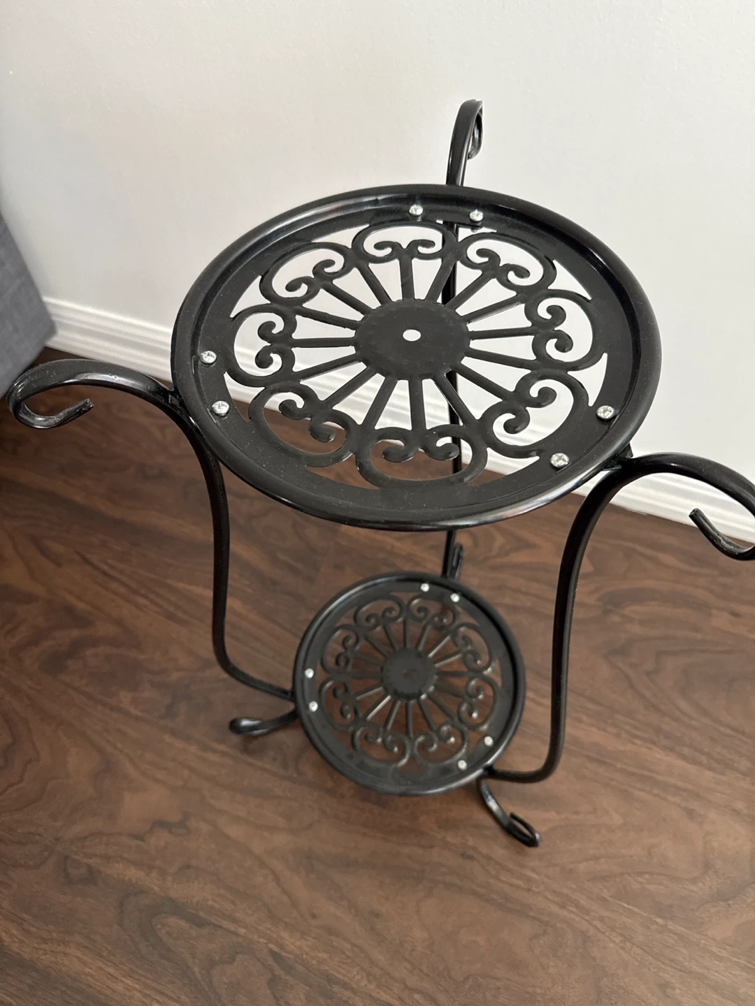 Black Metal 2-Tier Plant Stand - photo 3