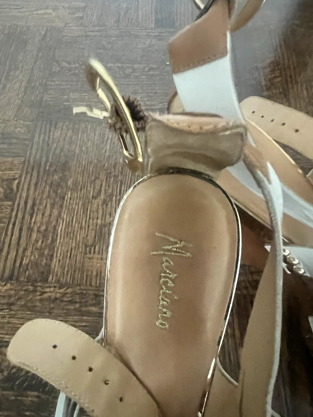 White and Gold Wedge Sandals - photo 2