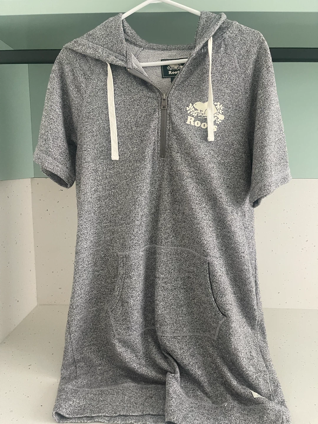 Roots Grey Short Sleeve Hoodie Dress