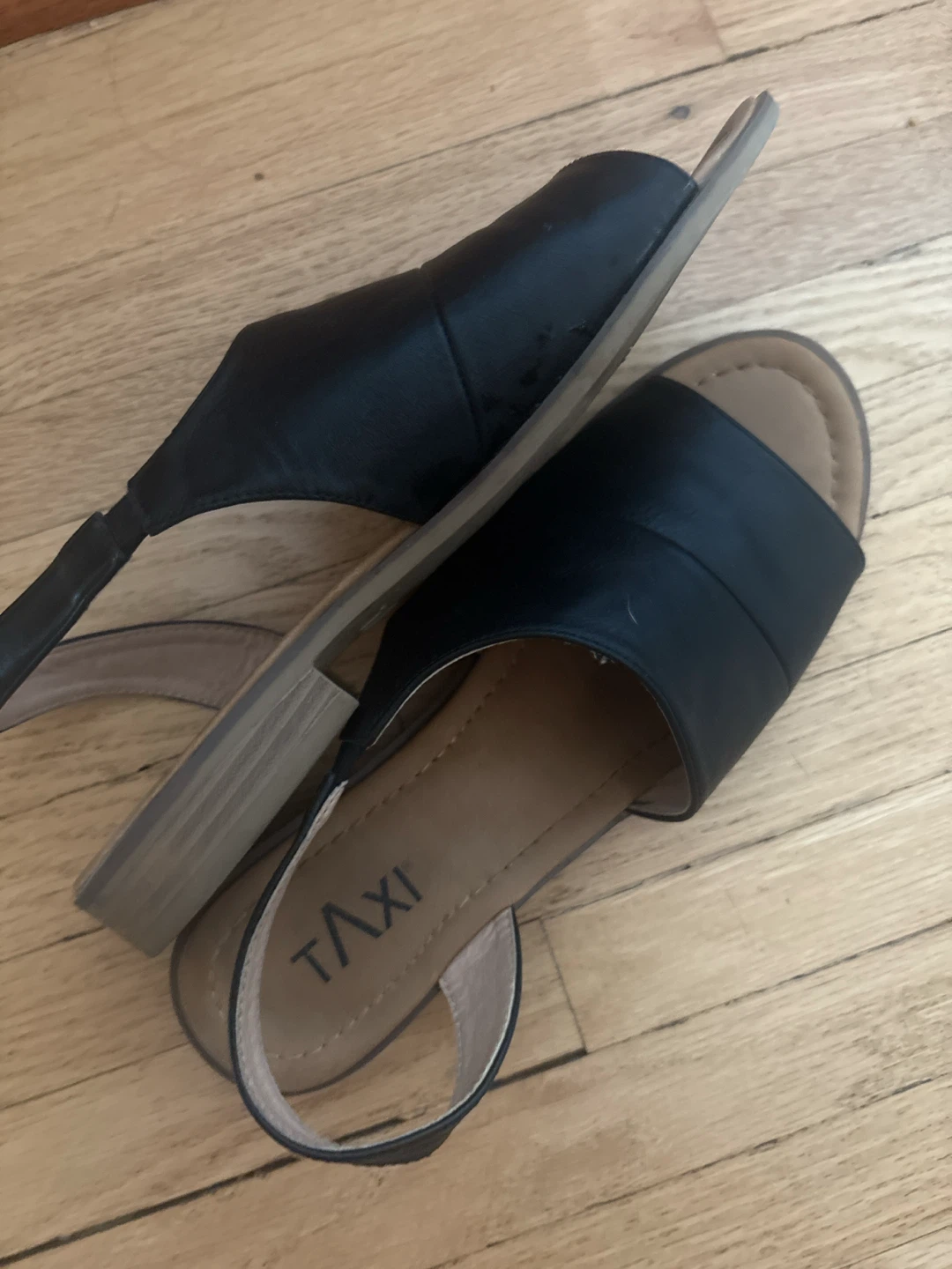 TAXI Black Slingback Sandals Size 8