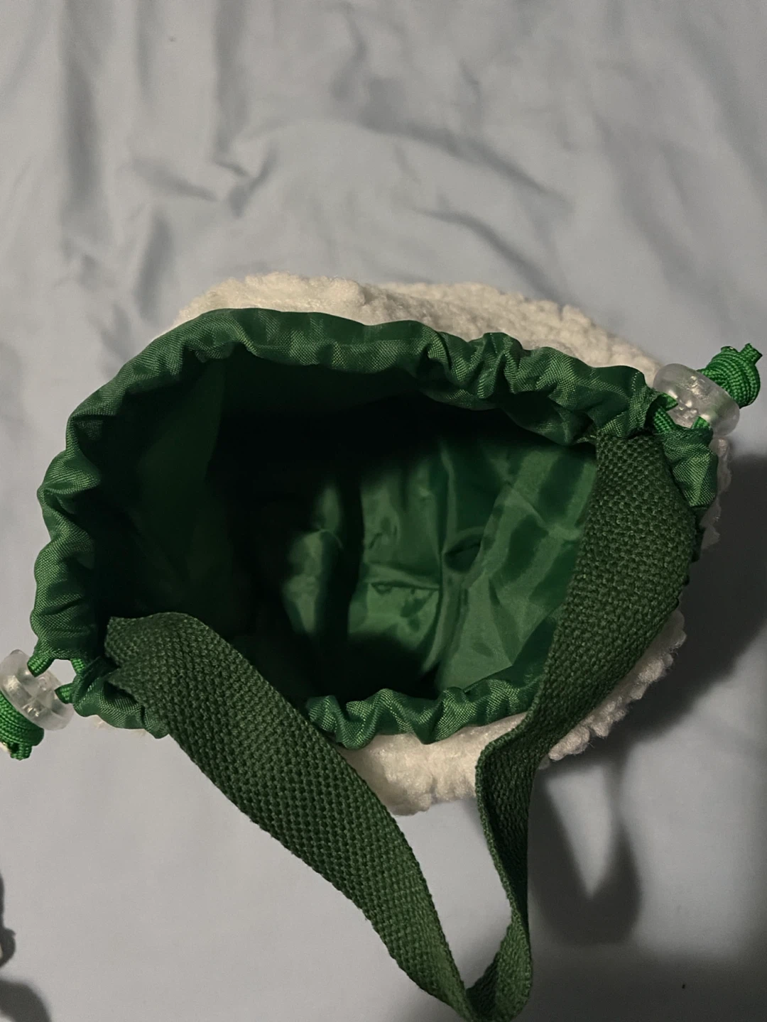 White Sherpa Drawstring Bag with Christmas Tree - photo 2