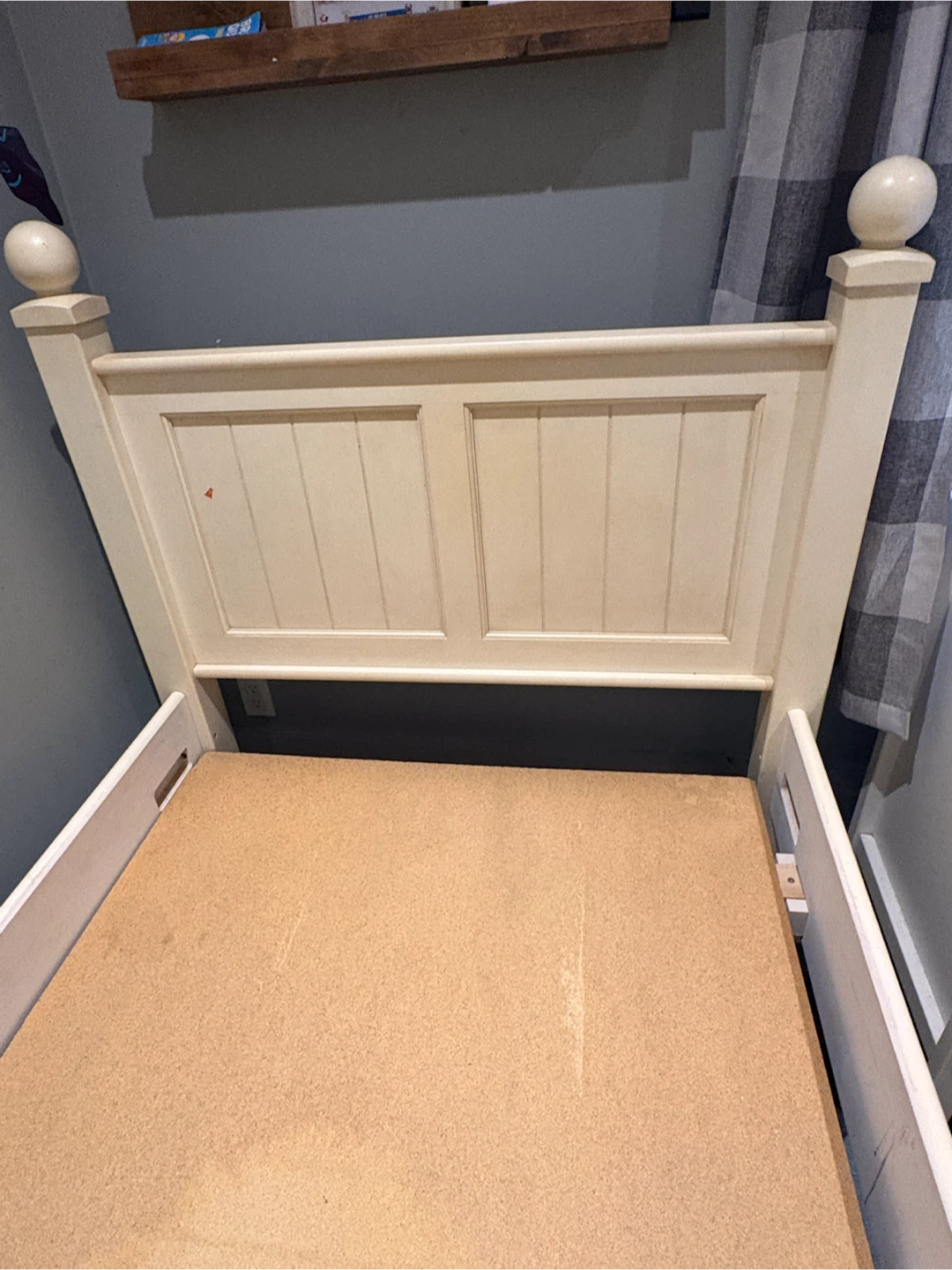 Cream Twin Bed Frame - photo 2