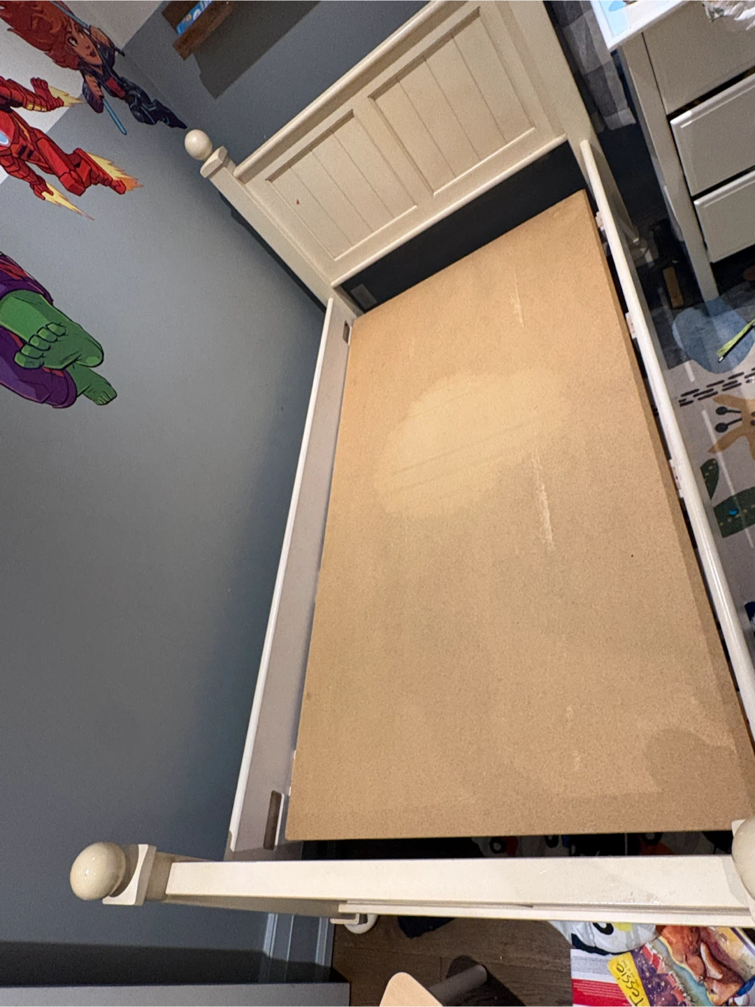 Cream Twin Bed Frame - photo 3