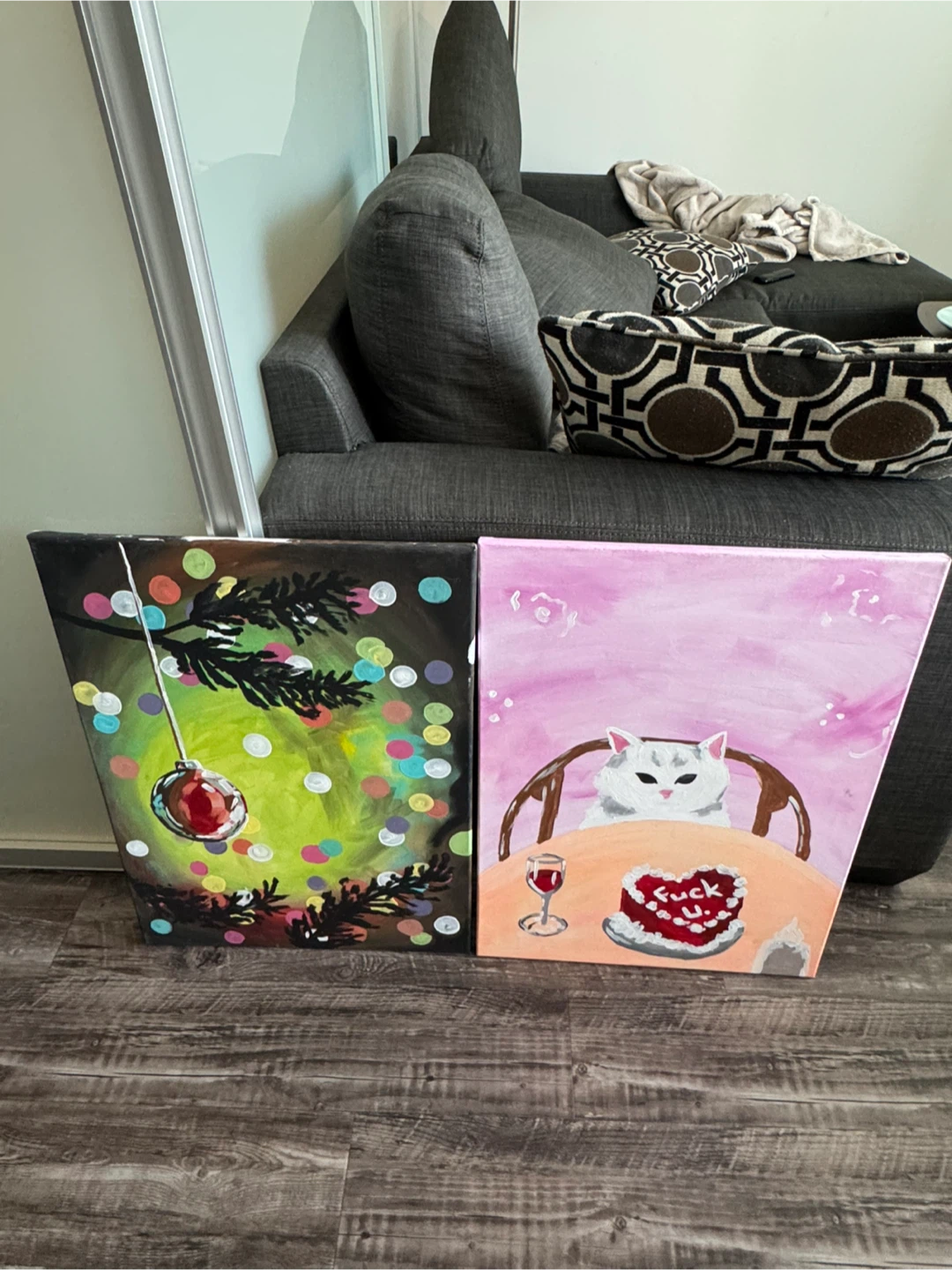 Handmade Acrylic Paintings (Set of 2)
