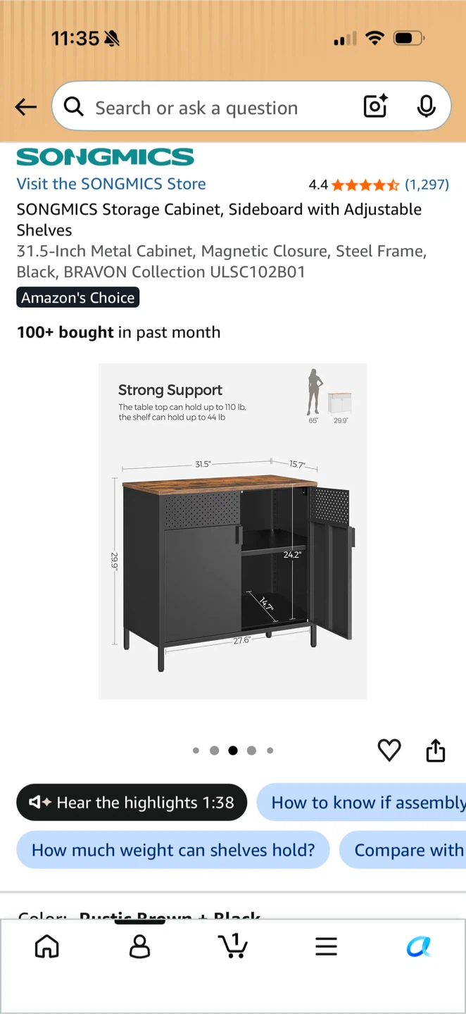 Storage Cabinet with Shelves - photo 2