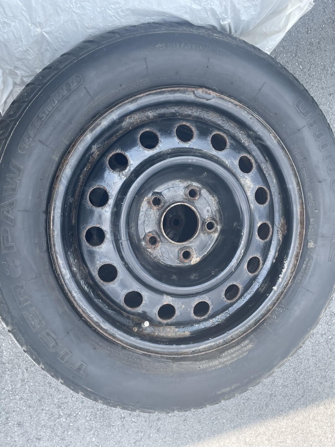 Uniroyal Tiger Paw Tire with Steel Rim