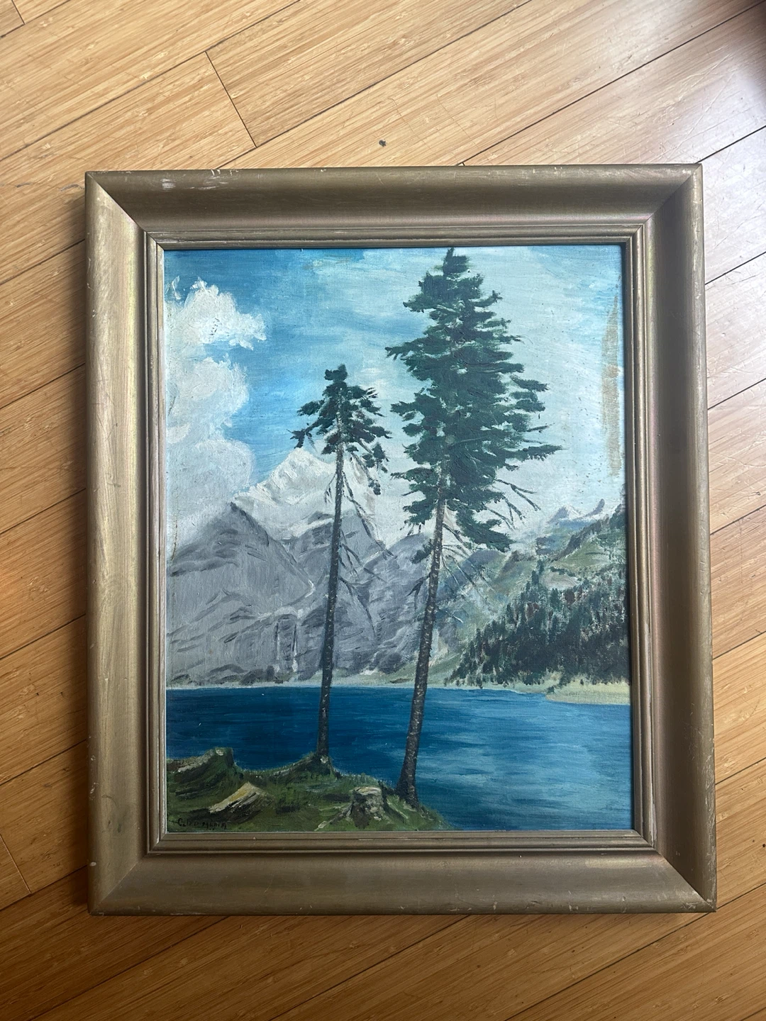 VINTAGE ORIGINAL CANADIAN MCM LANDSCAPE OIL PAINTING ART