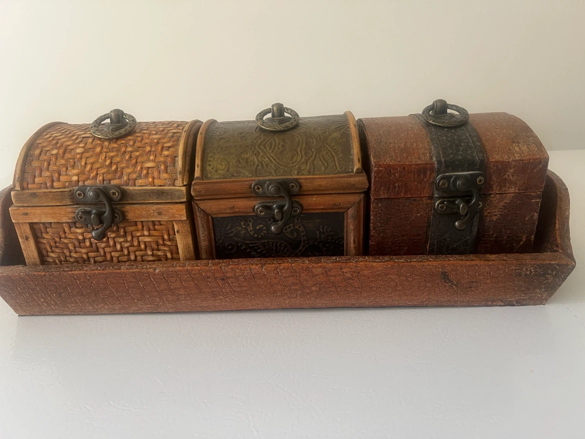 Decorative Trinket Chest Set with Tray