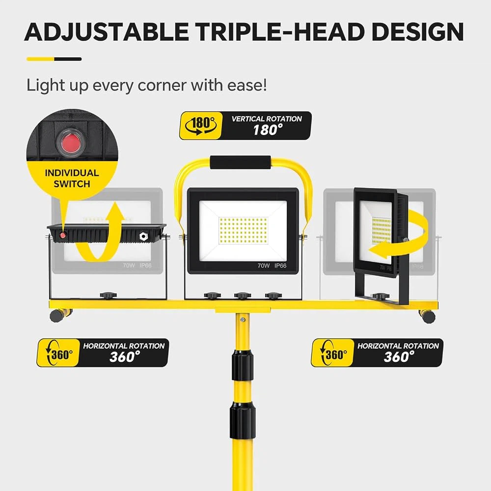 REFDAQ Triple Head LED Work Light 21000LM - photo 5