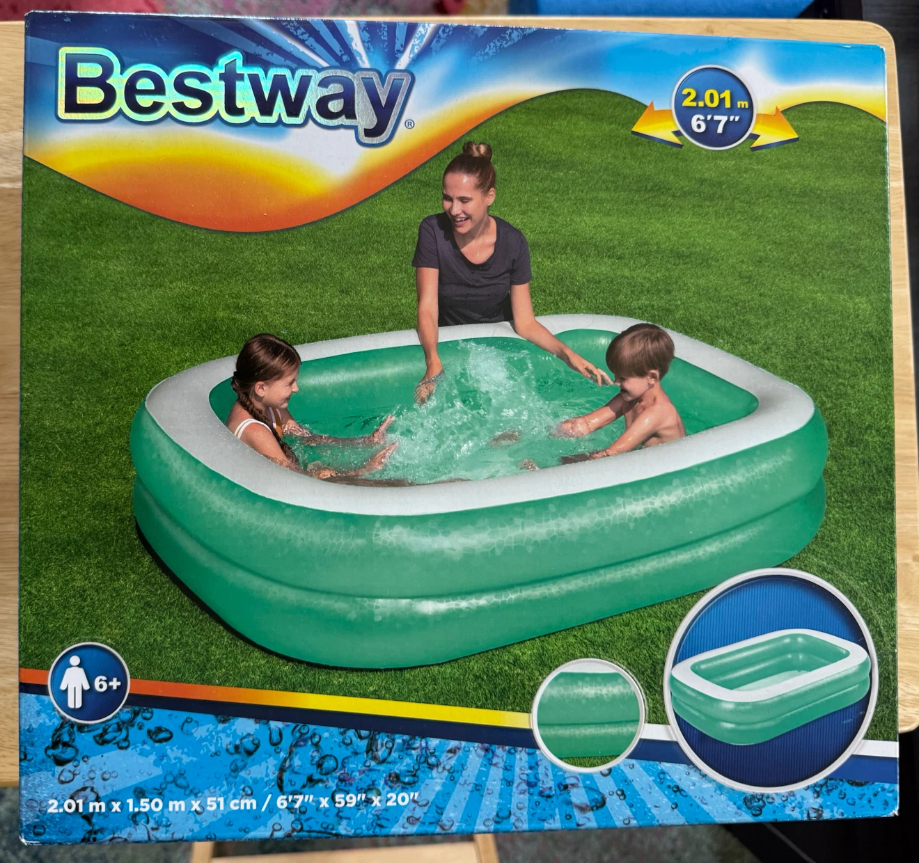 Bestway Blue Rectangular Pool 2.01 m