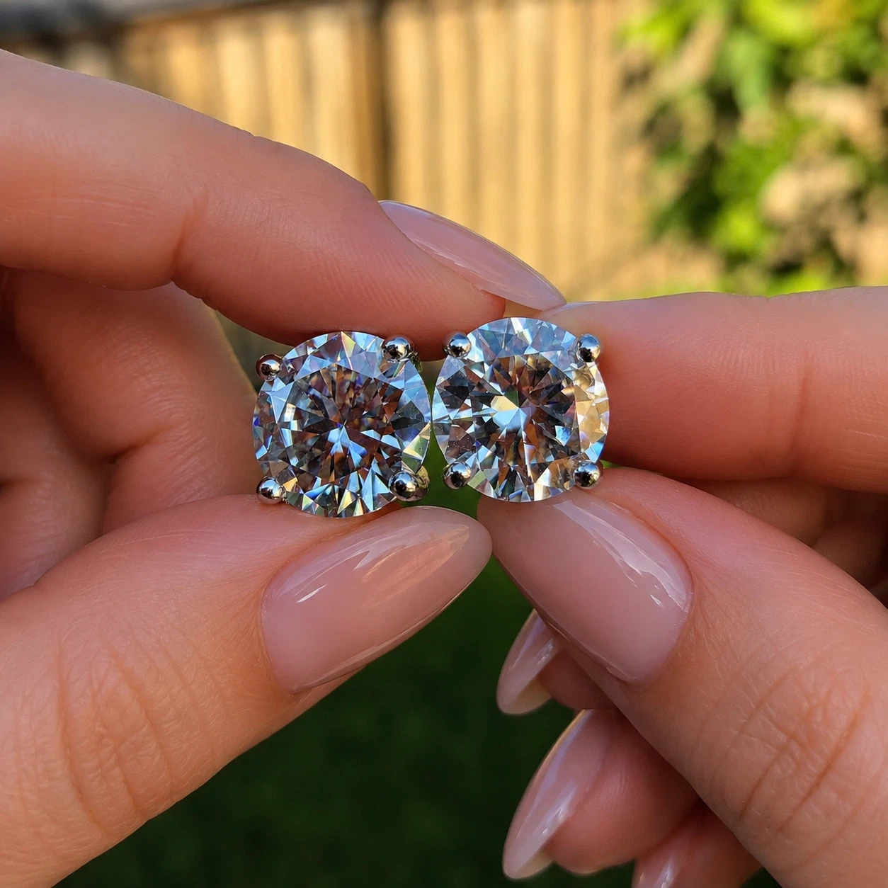 GRA Certified VVS1 6.5mm 1.0 ct Moissanite Earrings