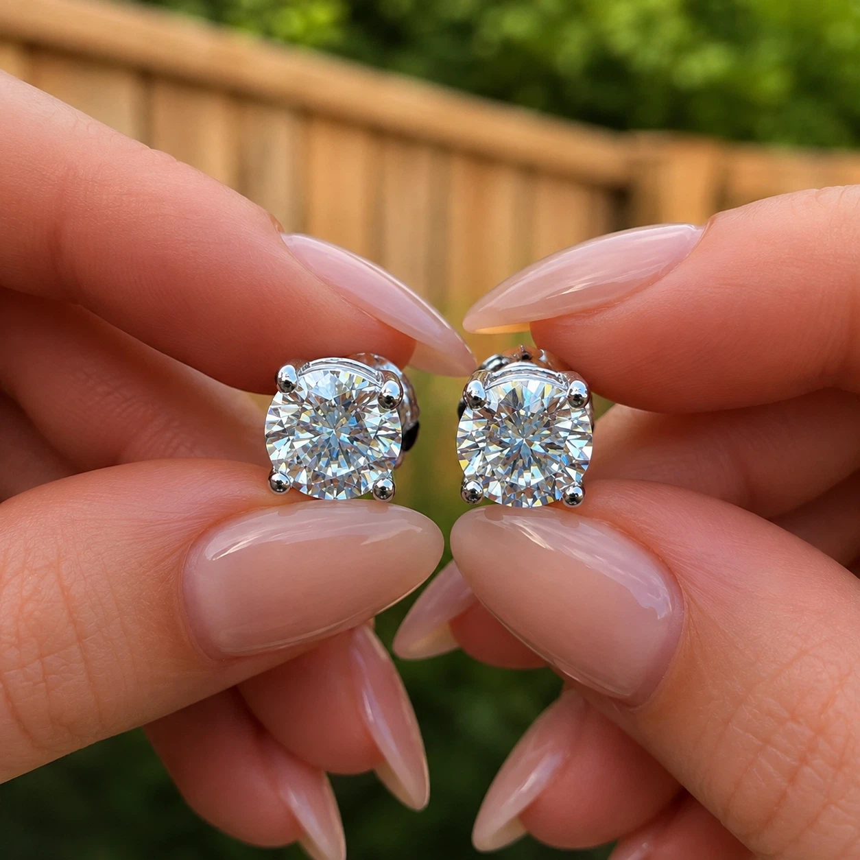 GRA Certified VVS1 6.5mm 1.0 ct Moissanite Earrings - photo 2