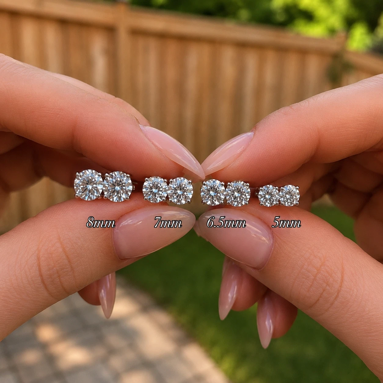 GRA Certified VVS1 6.5mm 1.0 ct Moissanite Earrings - photo 3