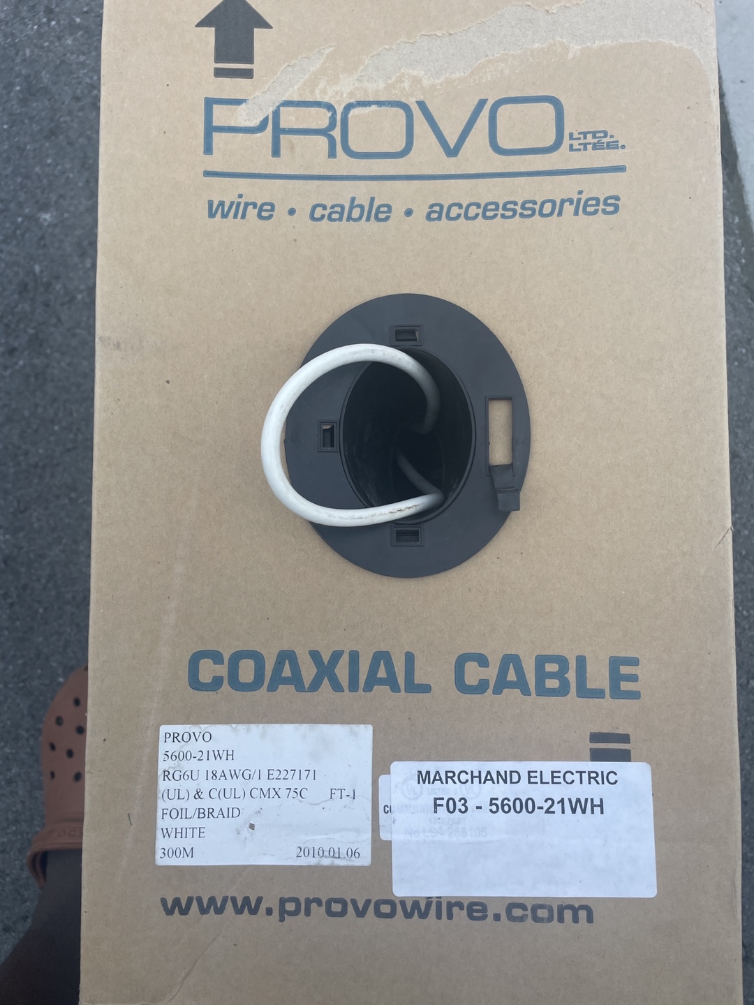 Provo Coaxial Cable 5600-21WH 300M White