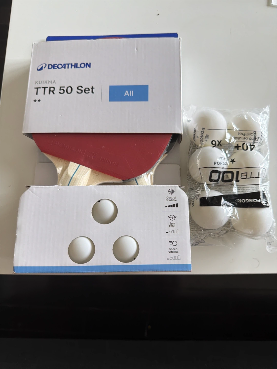 Decathlon Kuikma TTR 50 Set Table Tennis Racket and Balls