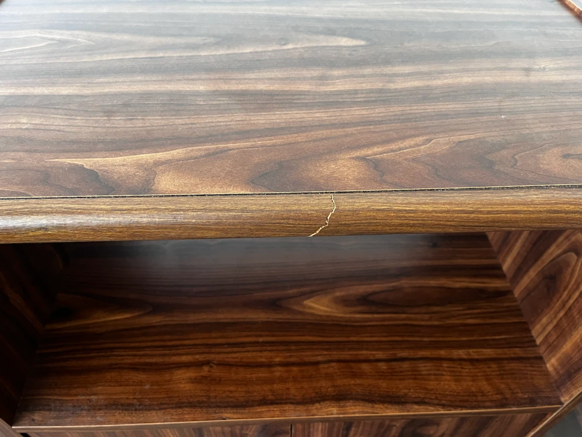 Dark Wood Rolling Storage Cabinet with Doors - photo 4