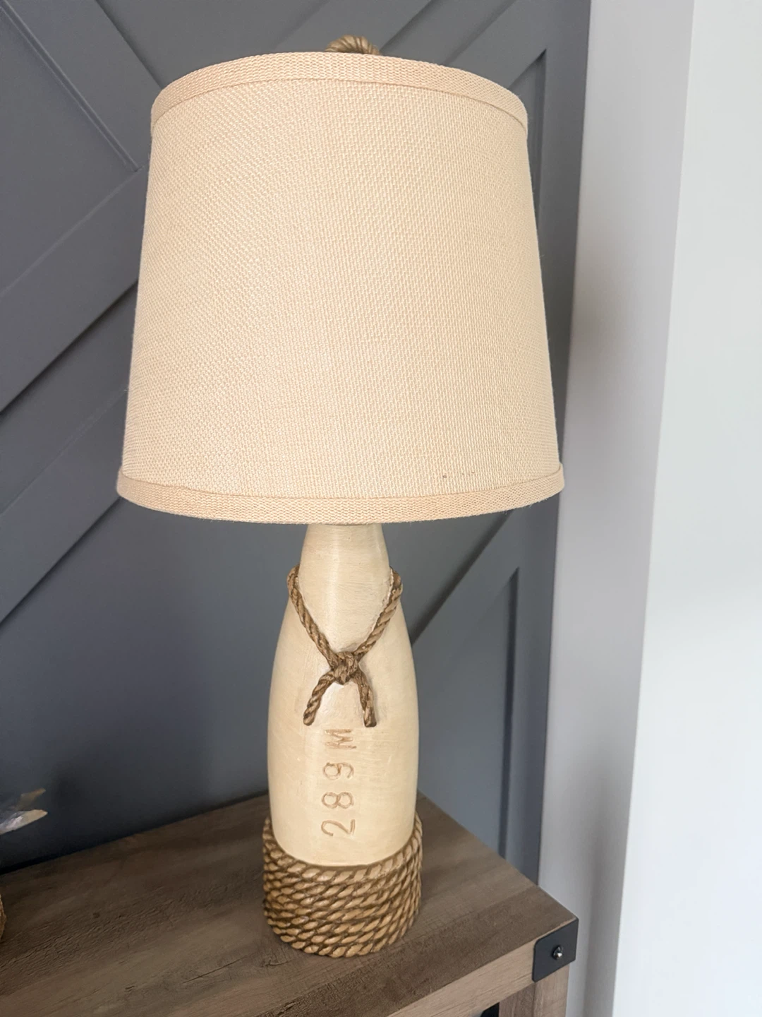 Nautical Buoy Lamp with Rope Accents