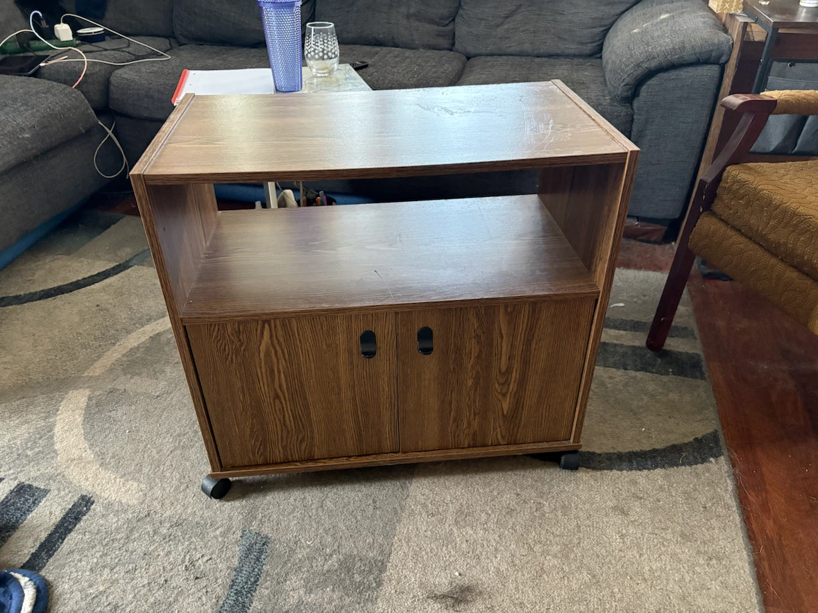 Wood Cabinet with Wheels