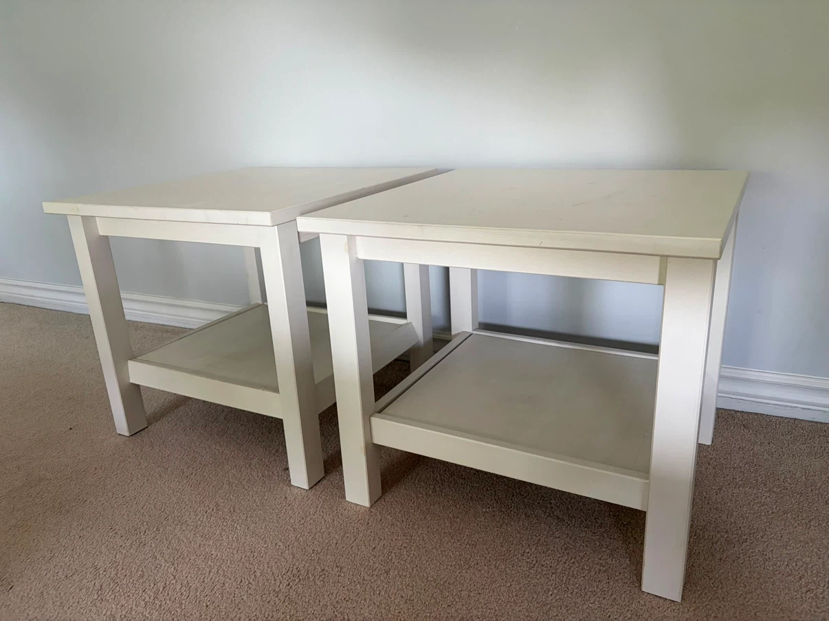 White IKEA Coffee Table and Two End Tables - photo 2