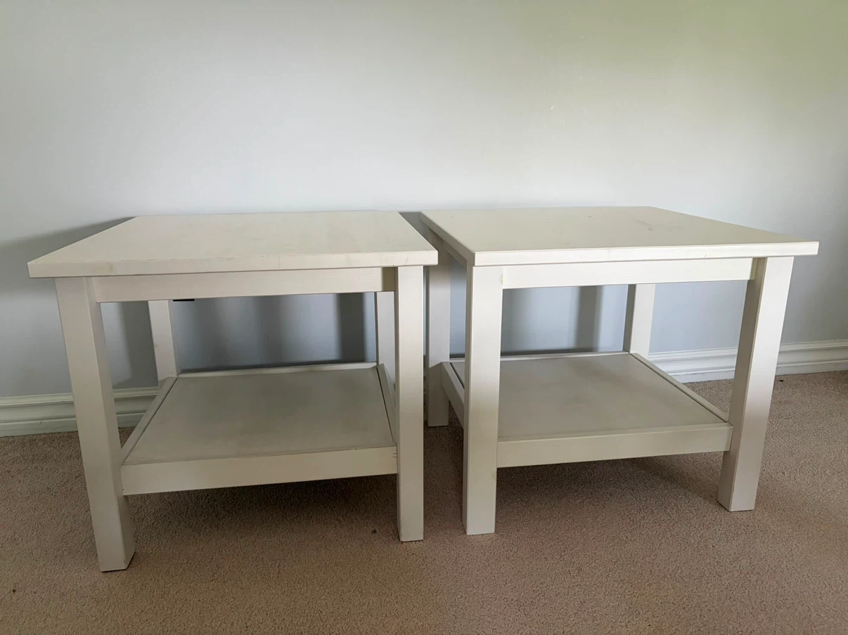 White IKEA Coffee Table and Two End Tables - photo 3