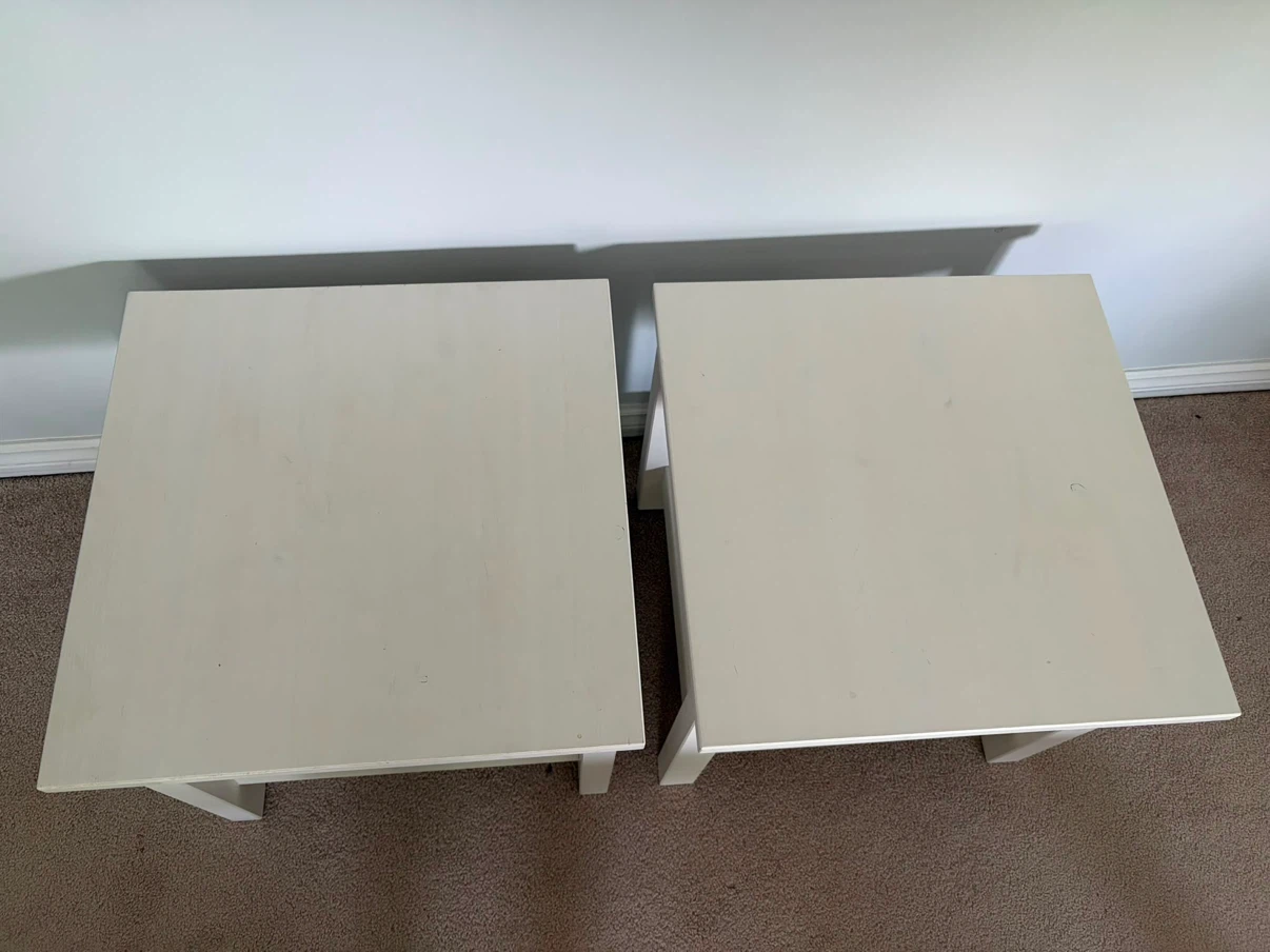 White IKEA Coffee Table and Two End Tables - photo 4