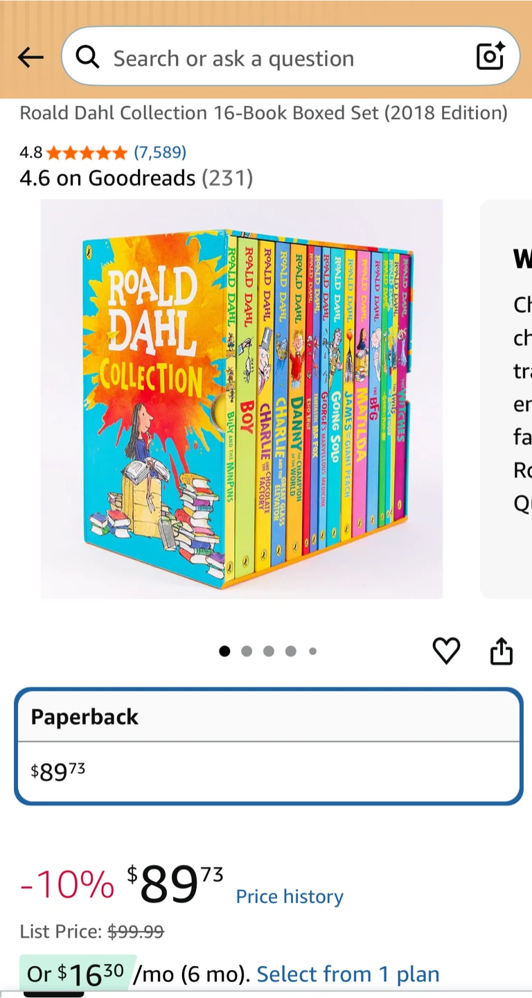 Roald Dahl Collection 16-Book Boxed Set (2018 Edition)