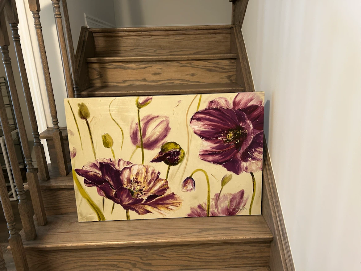 Purple Poppy Floral Painting